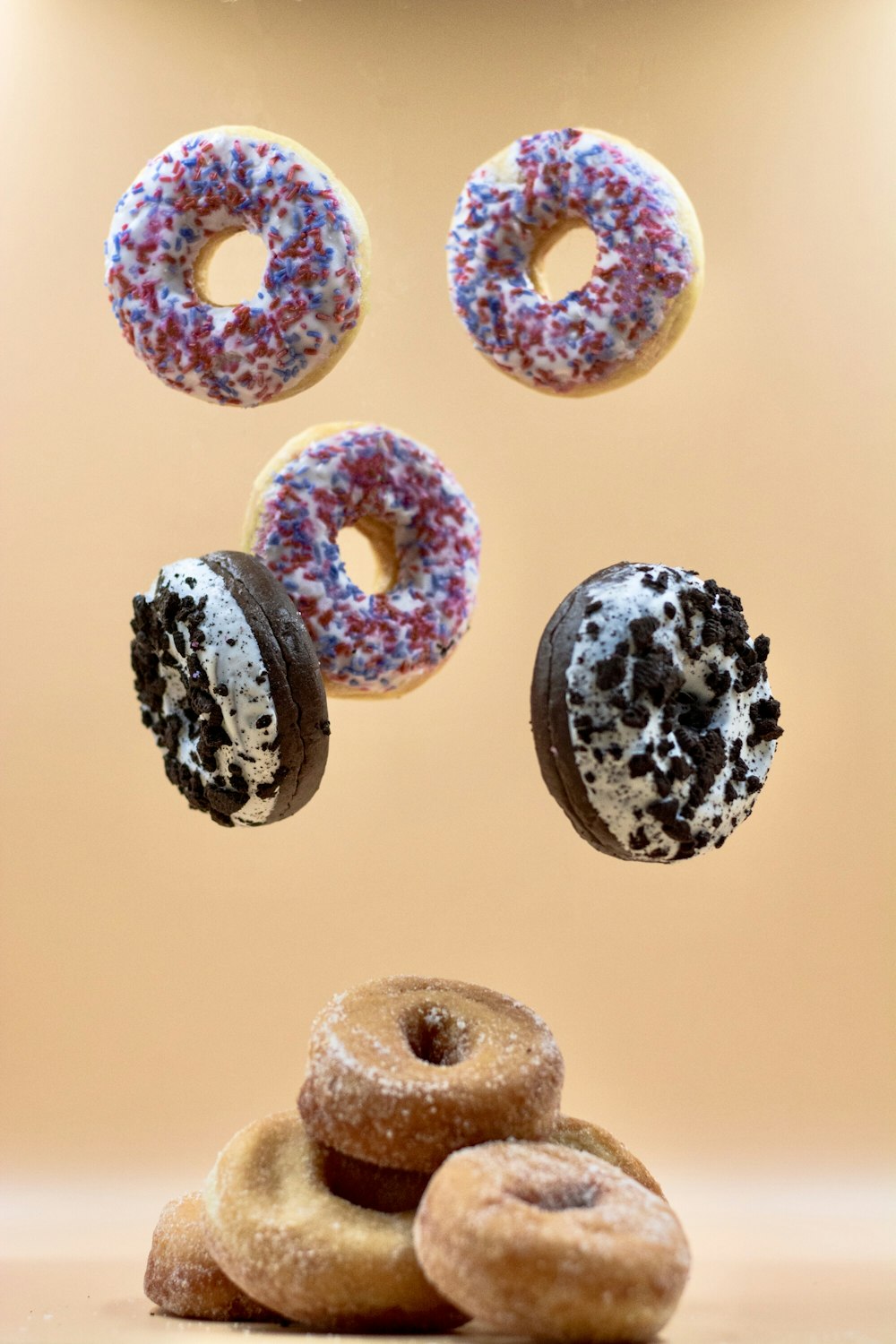 Spread of assorted doughnuts, the base unit of party math