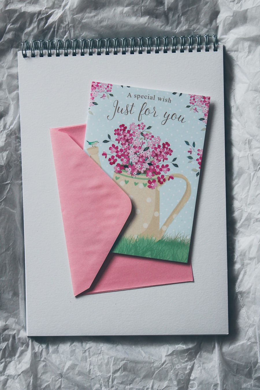 A ’Just for you’ card ready for a birthday message