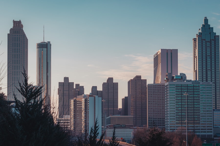 Atlanta skyline under a clear blue sky