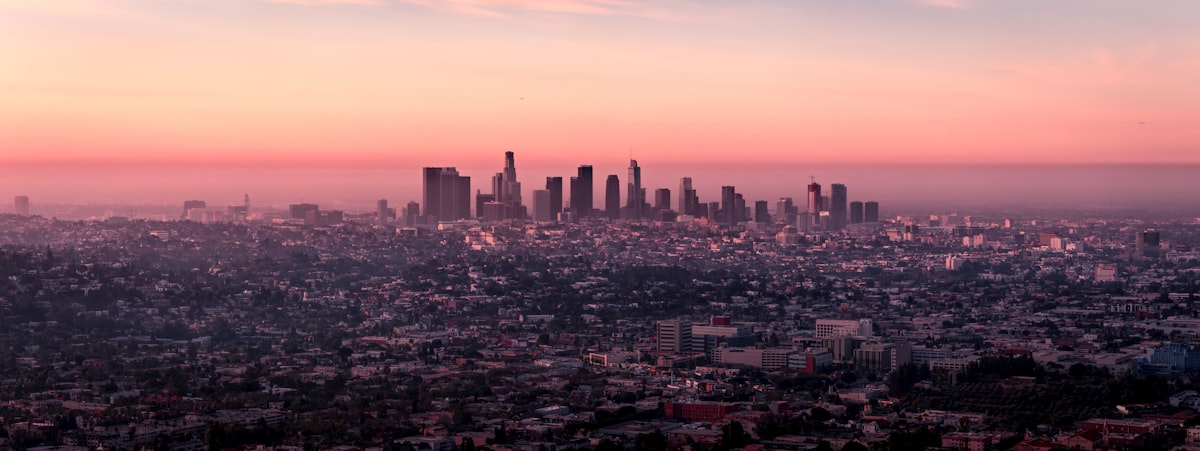 Los Angeles skyline at dusk